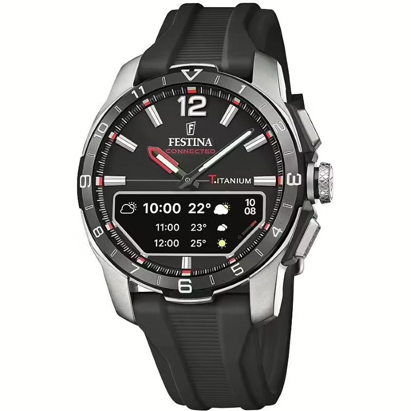 Orologio Uomo Smartwatch Festina Connected F23000/4 Quadrante Nero Cinturino Silicone Nero