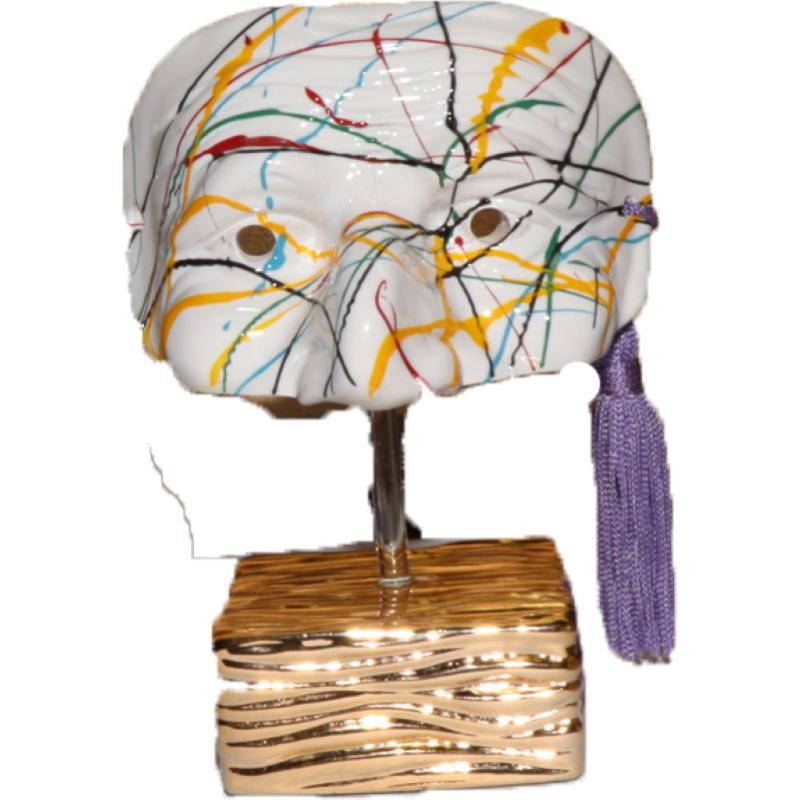 Maschera Artigianale 975 Multicolore Laminato In Argento