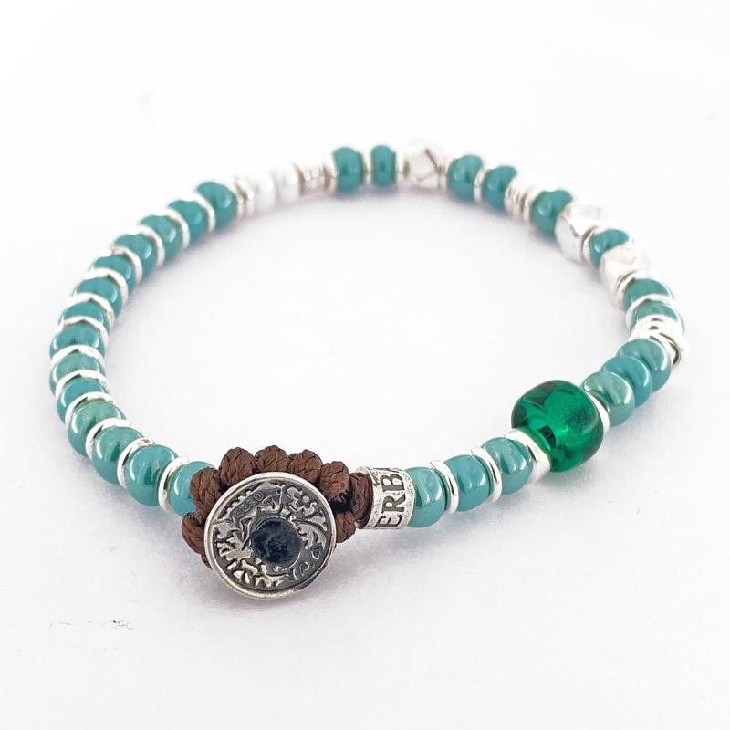 Bracciale Unisex GERBA SW01 in Macramè con Ceramica e Argento 925
