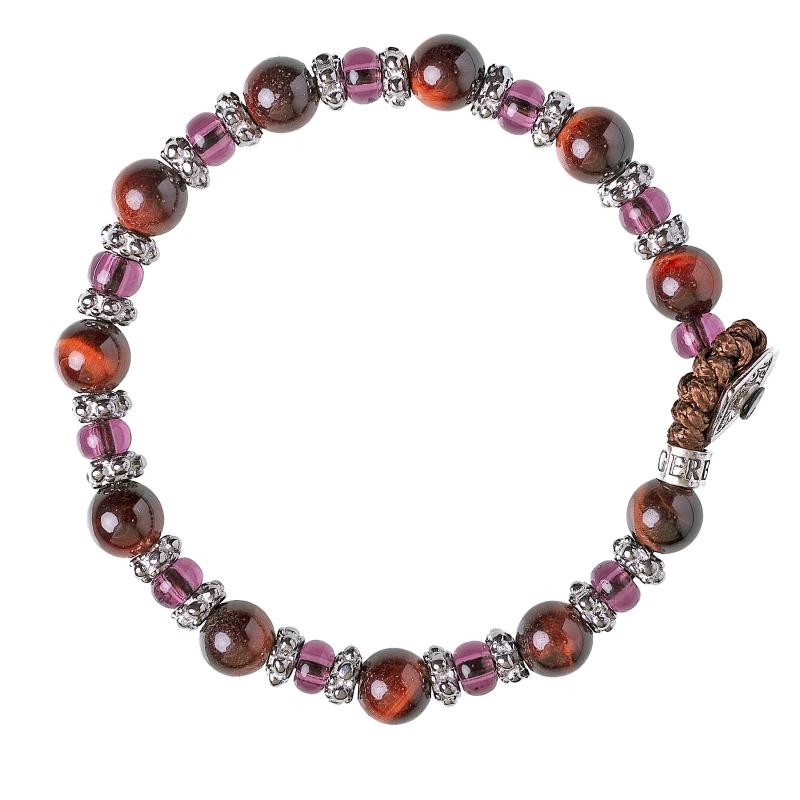Bracciale Unisex GERBA 164 con Cordoncino Pietre Naturali e Argento 925