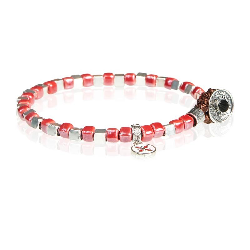 Bracciale Unisex GERBA CS02 in Macramè con Ceramica e Argento 925