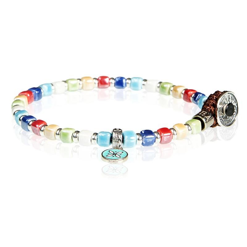 Bracciale Unisex GERBA CS07 in Macramè con Ceramica e Argento 925