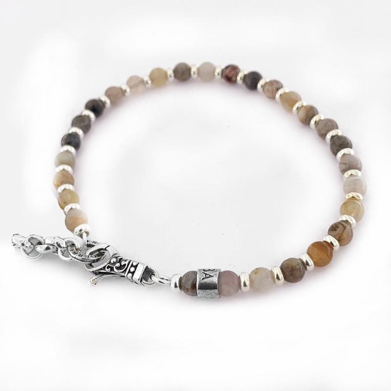 Bracciale Unisex GERBA MOSCH15 con Pietre Naturali e Moschettone Argento 925