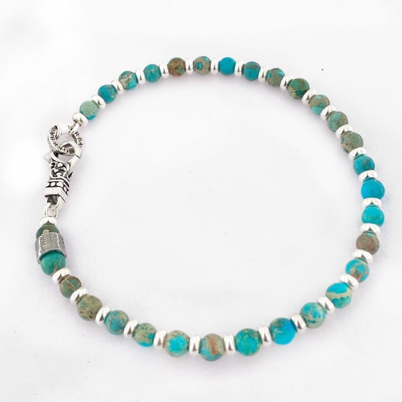 Bracciale Unisex GERBA MOSCH19 con Pietre Naturali e Moschettone Argento 925