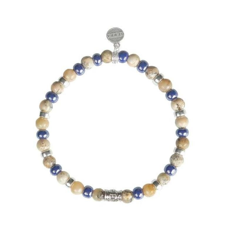 Bracciale Unisex GERBA 760 Elastico con Pietre Naturali e Argento 925