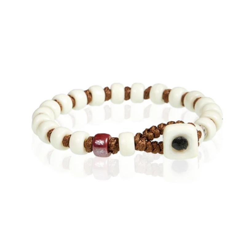 Bracciale Vetro di Murano Bianco Uomo Gerba CUBA 34