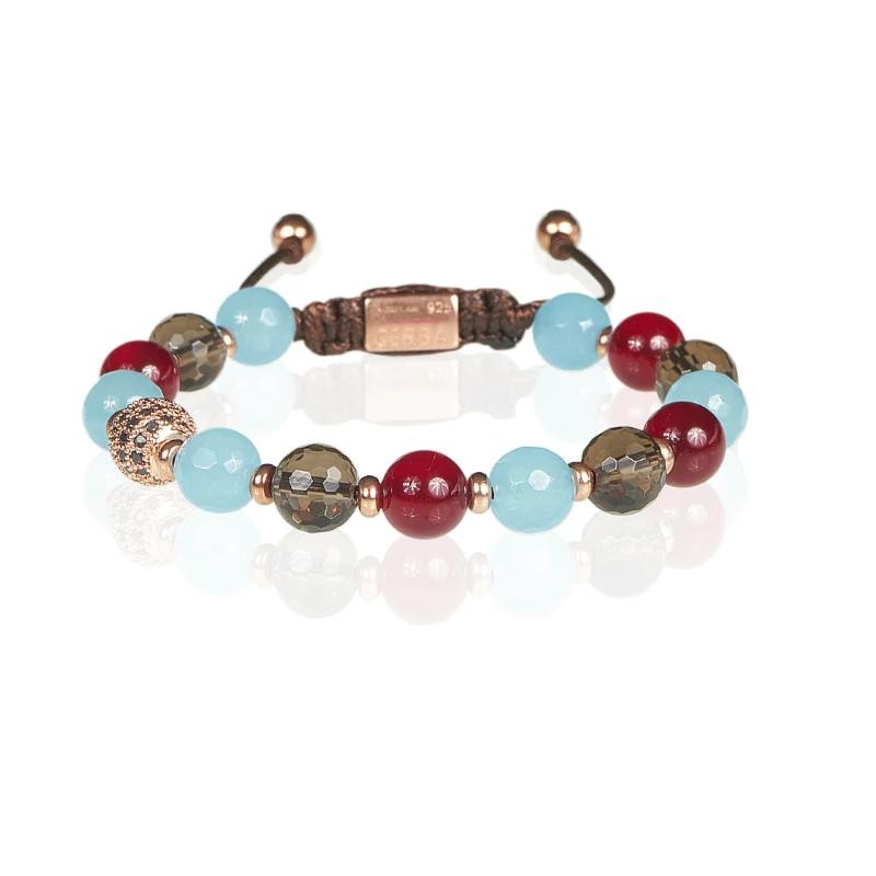Bracciale Unisex GERBA 341 in Macramè con Pietre Naturali e Argento 925