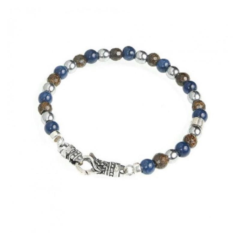 Bracciale Unisex GERBA MOSCH05 con Pietre Naturali e Moschettone Argento 925