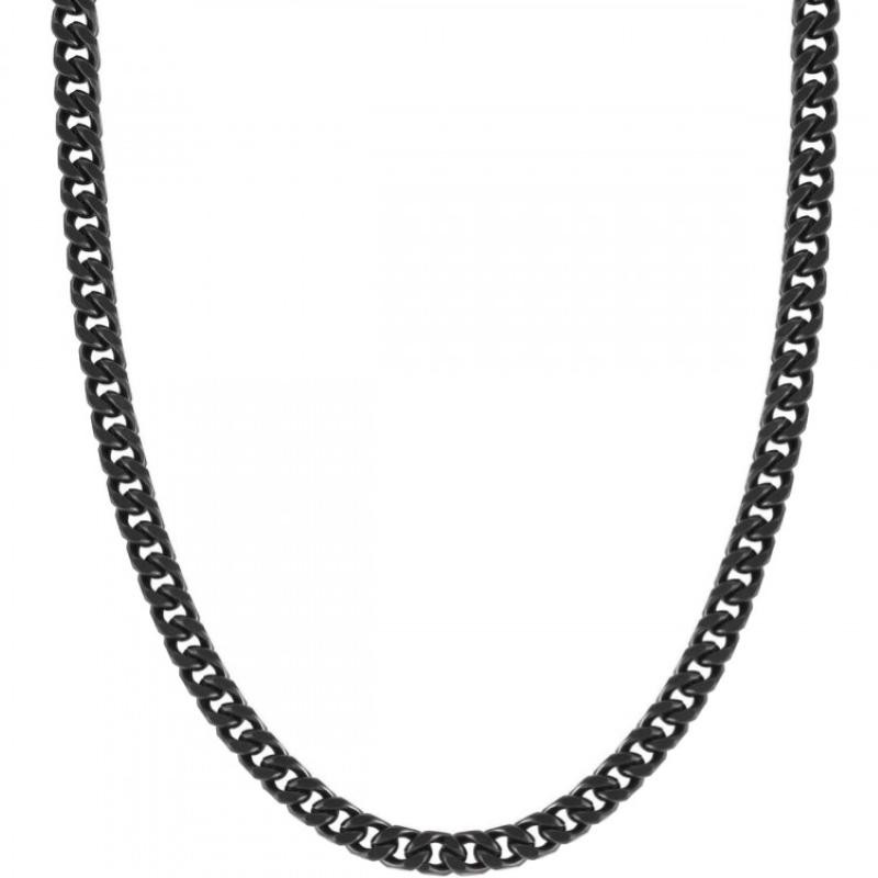 Collana Unisex BIKKEMBERGS SKIN04BB in Acciaio PVD Nero con Diamante 0.01 ct