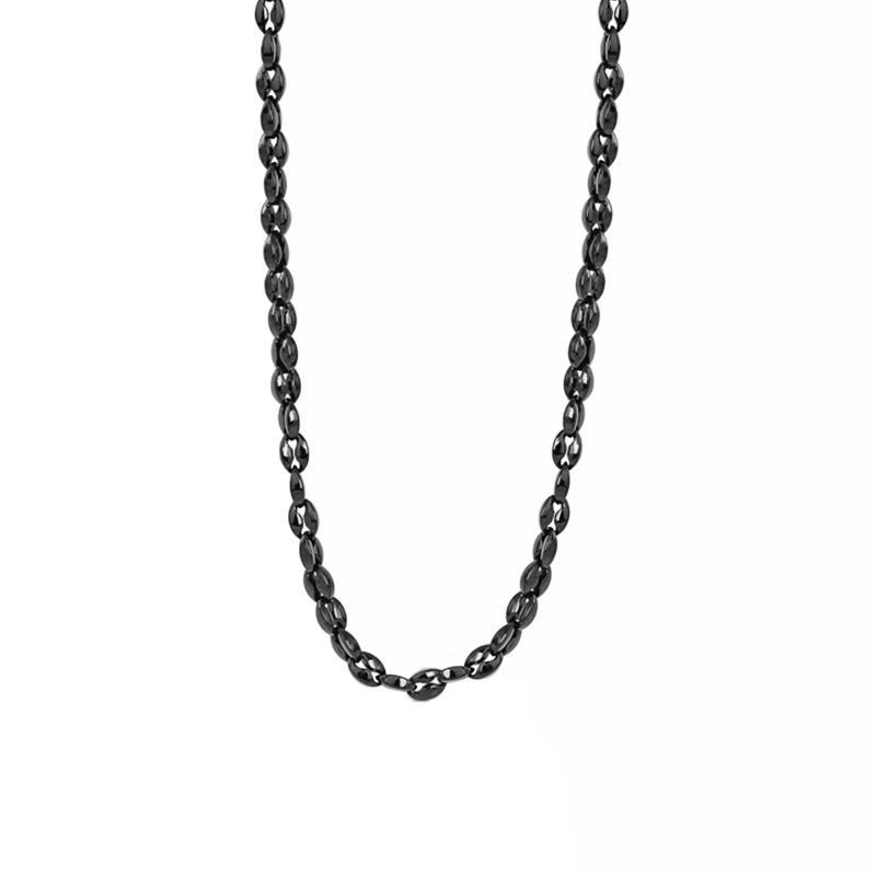 Collana Unisex BIKKEMBERGS SKIN06BB in Acciaio PVD Nero con Diamante 0.01 ct