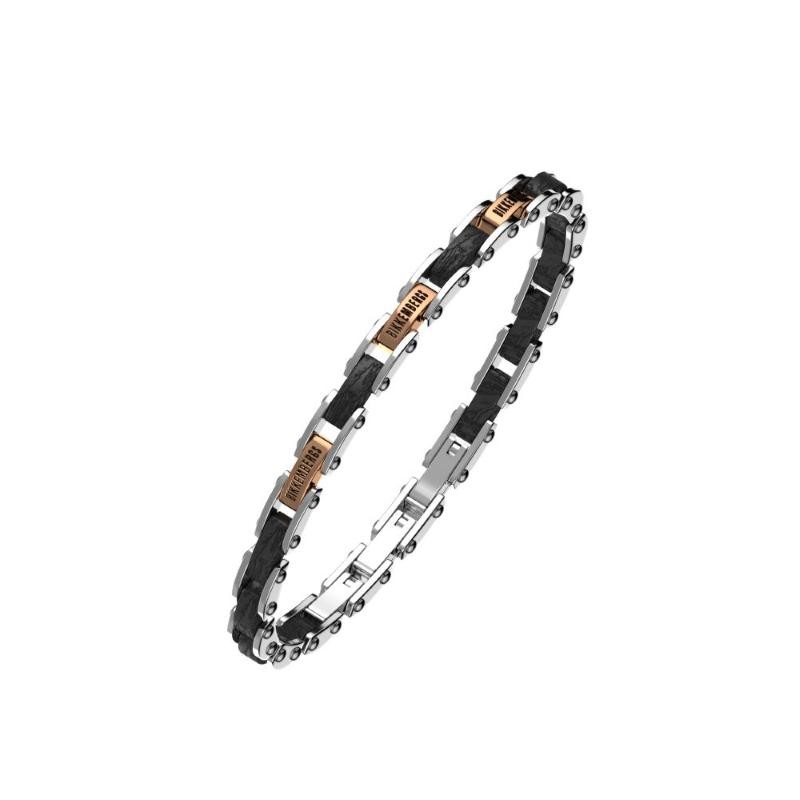 Bracciale Unisex BIKKEMBERGS WILB01WR in Acciaio Bicolore con Ebano
