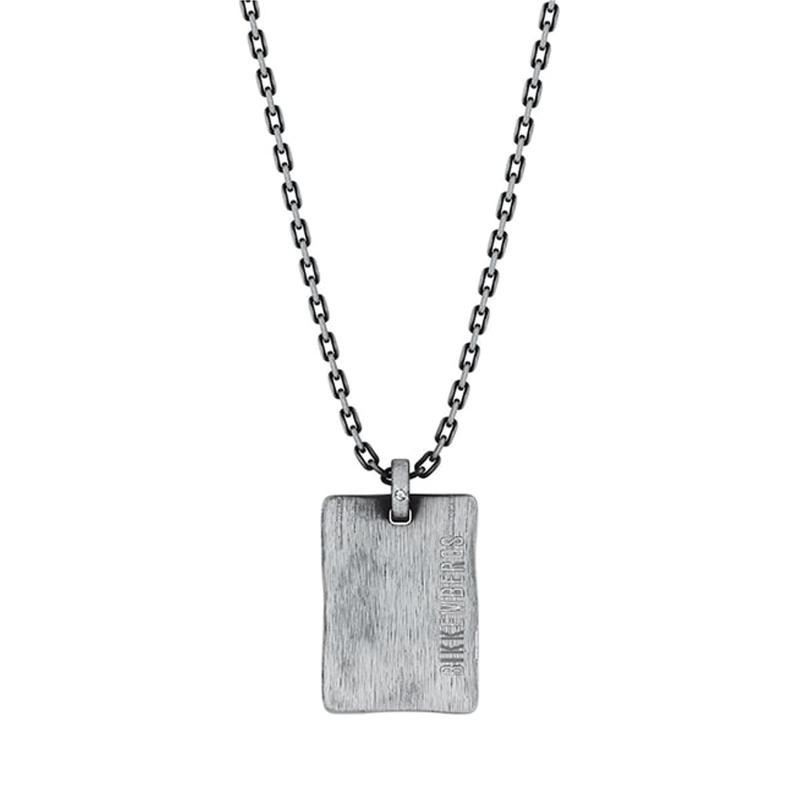 Collana Unisex BIKKEMBERGS HAP01GG in Acciaio Brunito con Piastra e Diamante