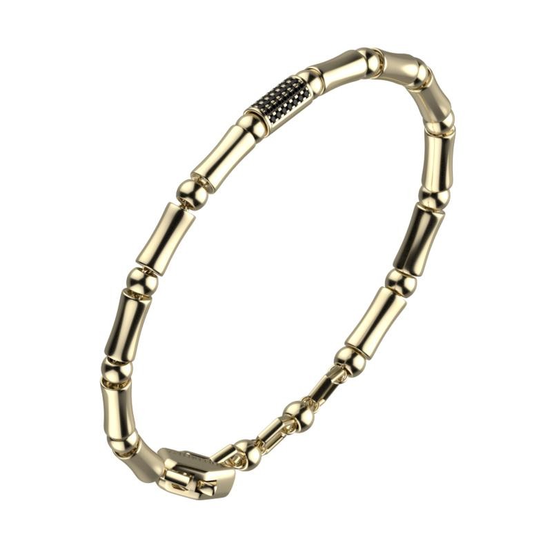 Bracciale Unisex BIKKEMBERGS HAB10GG in Acciaio PVD Oro con Diamanti 0.26 ct