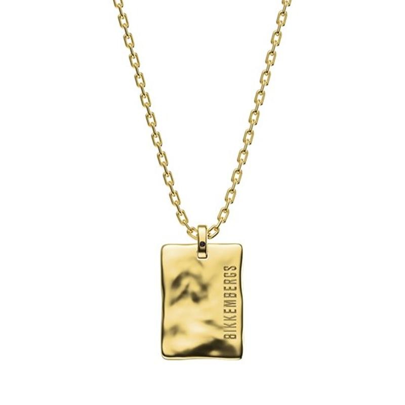 Collana Unisex BIKKEMBERGS HAP01GG in Acciaio PVD Oro con Piastra e Diamante