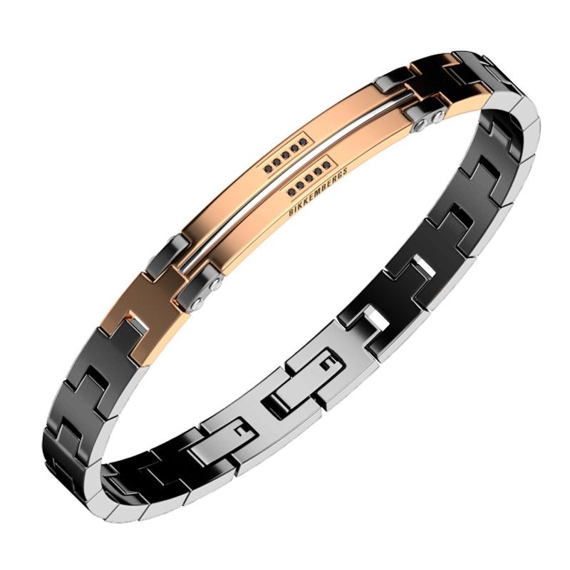 Bracciale Unisex BIKKEMBERGS CLAB02BR in Acciaio PVD con Diamanti 0.10 ct