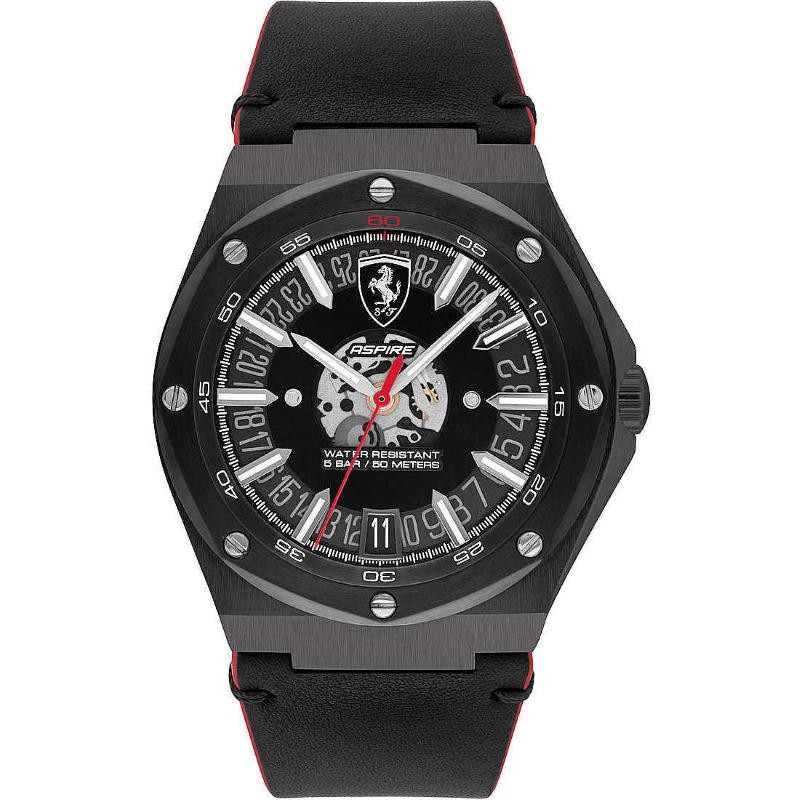 Orologio Solo Tempo Uomo FERRARI FER0830845 Cinturino Pelle Nero + OMAGGIO