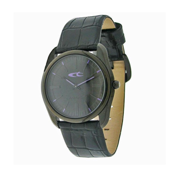 Orologio Solo Tempo Unisex Chronotech Dandy Ct.7170l/09 Cassa Acciaio Pvd Nera Cinturino In Pelle Nero