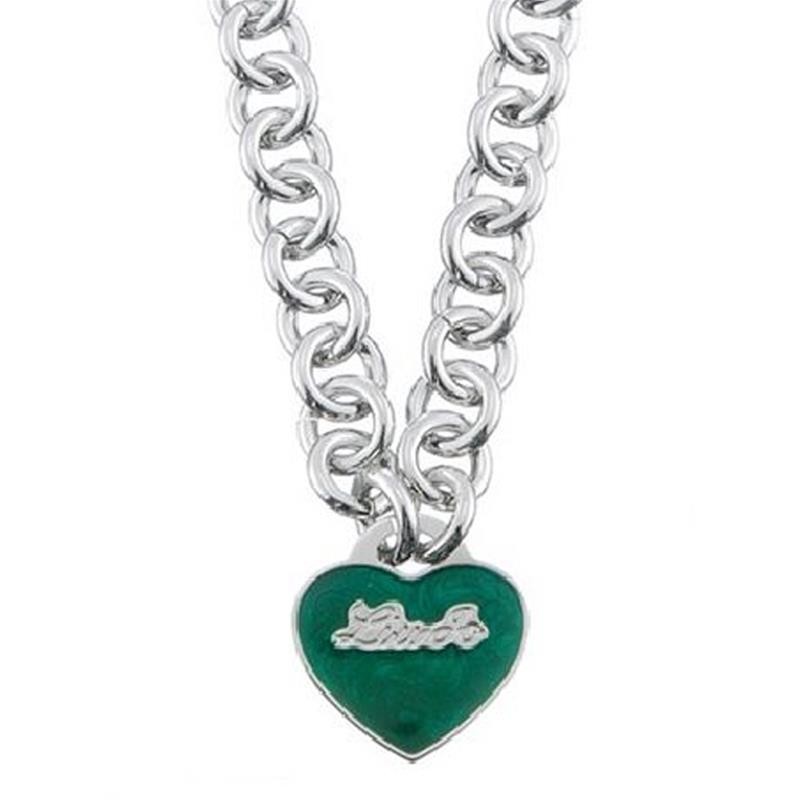 Collana Donna LIUJO LJ639 in Ottone con Cuore Logato Verde 