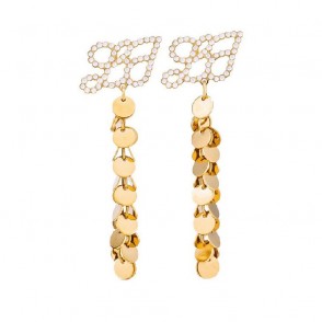 Orecchini Pendenti Donna Liu Jo Lj720 In Ottone Pvd Oro Logato Con Cristalli
