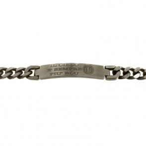 Bracciale Unisex ACBR21 in Acciaio Brunito con Incisione Napoli