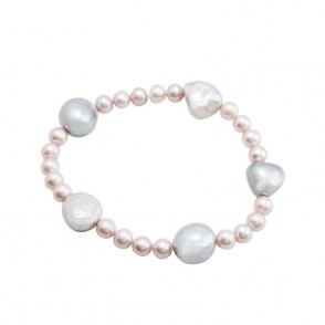 Bracciale Donna Perle Acqua Dolce Coltivata Kokichi Br-Pks192 Perla Rosè 5.5/6 Mm Grigia