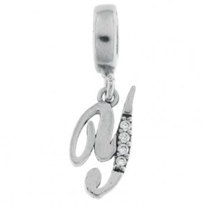 Charm ALY Lettera Y dell'alfabeto pendente in argento 925 e zirconi