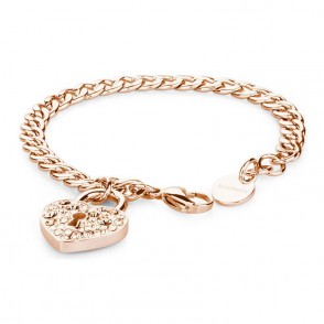 Bracciale Catena Brosway In Acciaio Pvd Rosato Con Cuore - Bvpv19