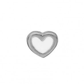 Charm Orologio Christina In Argento 925 Con Cuore Smaltato Bianco - 603-S3