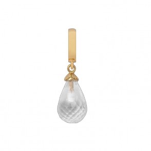 Charm Pendente Christina In Argento 925 Placcato Oro 18kt Con Goccia Di Quarzo - 610-G01