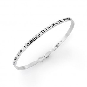 Bracciale Rigido Amen Schiava Sc008 Colore Argento Con Scritta Incisa Misura S