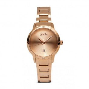 Orologio Solo Tempo Donna Gooix Dua-05896 Cassa E Cinturino Acciaio Pvd Rosato Con Datario