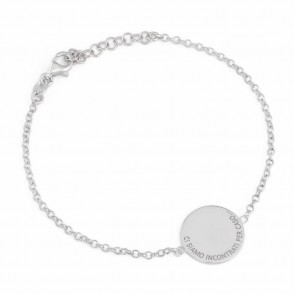 Bracciale Catenina Amen Bps In Argento 925 Con Ciondolo Frase Incisa Chiusura Moschettone