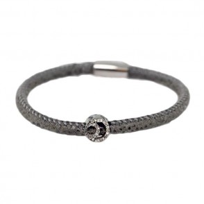 Bracciale Razza Augusta De Carolis Lun01 1 Filo Colore Grigio Con Charm E Cristalli