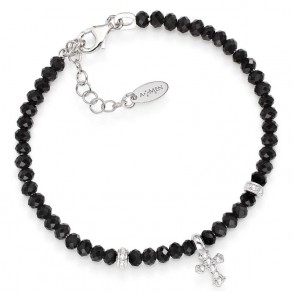 Bracciale Donna Amen Pepite In Argento 925 Con Croce Zirconata - Popcb