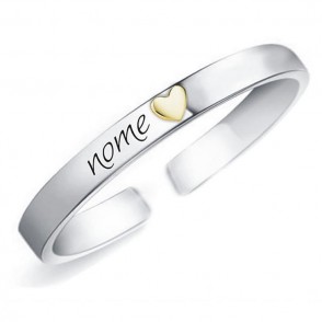 Bracciale In Argento 925 Personalizzato Name Heart