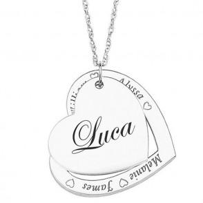 Collana In Argento 925 Personalizzata Hearts Name