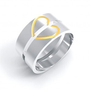 Fedine Personalizzate In Argento 925 Heart Gold