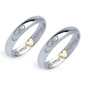 Fedine Personalizzate In Argento 925 Infinity Gold Love
