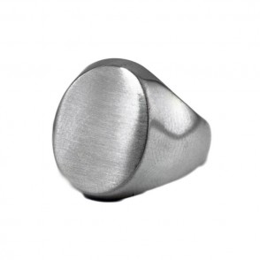 Anello In Acciaio Moreman Anlsc1 Con Forma Ovale Liscia *Incisione Su Richiesta*