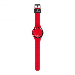 Orologio Led Solo Tempo Zitto Squba Cassa E Cinturino Silicone Rosso