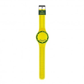 Orologio Led Solo Tempo Zitto Squba Cassa E Cinturino Silicone Giallo