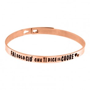 Bracciale Rigido Donna LE CAROSE BRSCRI08 in Ottone con Frase Incisa 