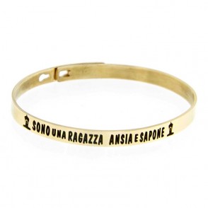 Bracciale Rigido Donna LE CAROSE BRSCRI14 in Ottone con Frase Incisa 