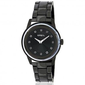 Orologio Solo Tempo Donna Breil Tw1012 Cassa E Cinturino Acciaio Pvd Nero Swarovsky