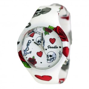 Orologio Solo Tempo Doodle Dota004 Cassa Acciaio Cinturino Silicone Con Tattoo