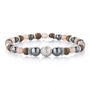 Bracciale Unisex GERBA 366 Elastico con Pietre Naturali e Argento 925