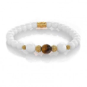 Bracciale Unisex GERBA 506 Elastico con Pietre Naturali e Argento 925