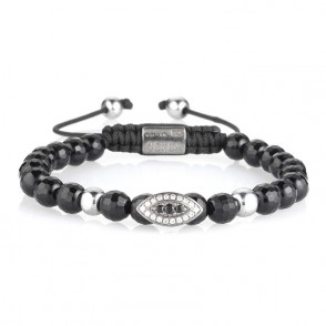 Bracciale Macramè GERBA ROXANNE 436 con Pietre Naturali Occhio Zirconato e Argento 925