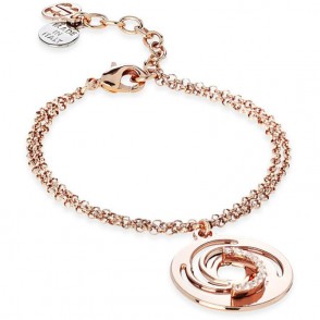 bracciale donna boccadamo XBR707RS con pendente in basso rilievo a vortice e zirconi