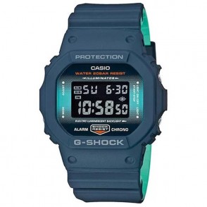 Orologio Digitale Multifunzione Casio DW-5600CC-2ER Cinturino Silicone Blu e Verde Timer Sveglia Crono